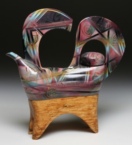 open handle wood tea